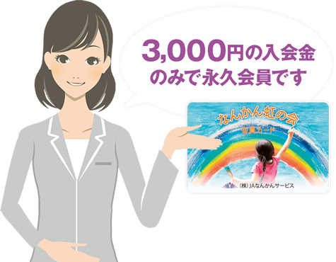 3,000円の入会金のみで永久会員です